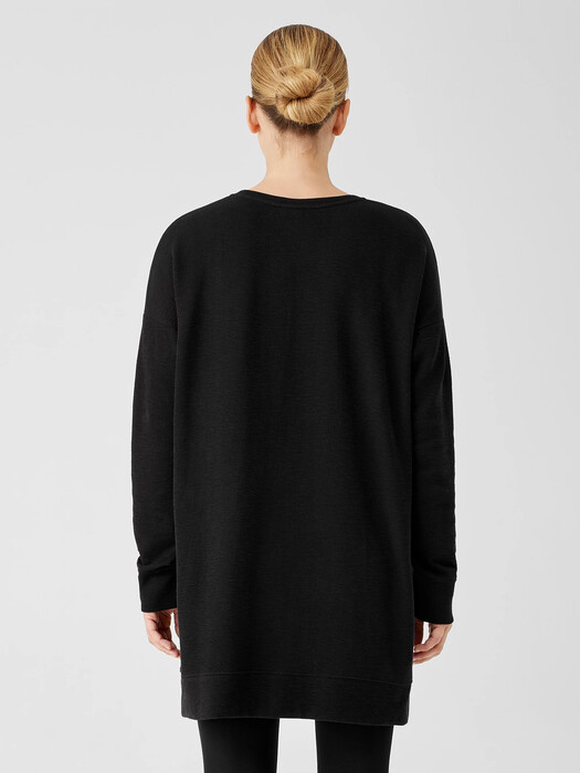 Organic Cotton Slubby Rib Knit Crew Neck Top