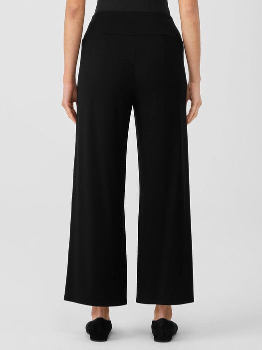 Stretch Jersey Knit Wide-Leg Pant