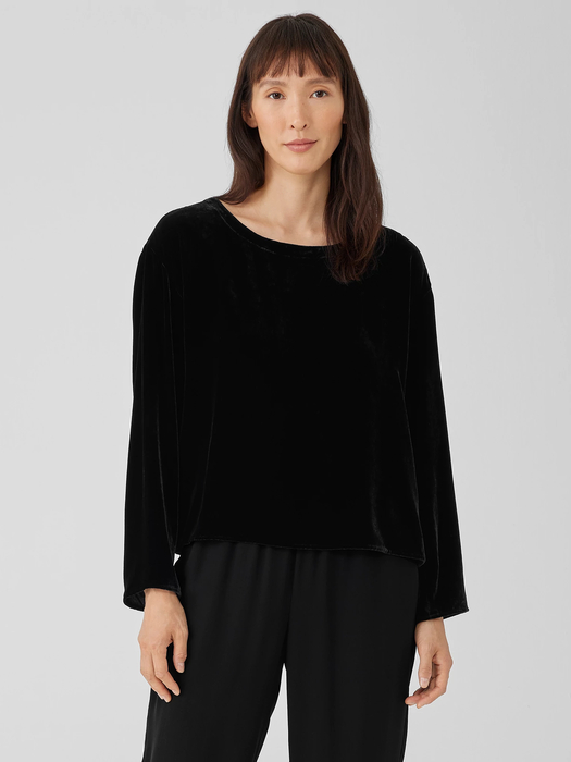 Velvet Ballet Neck Box-Top