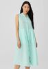 Garment-Dyed Organic Handkerchief Linen Pleated Dress