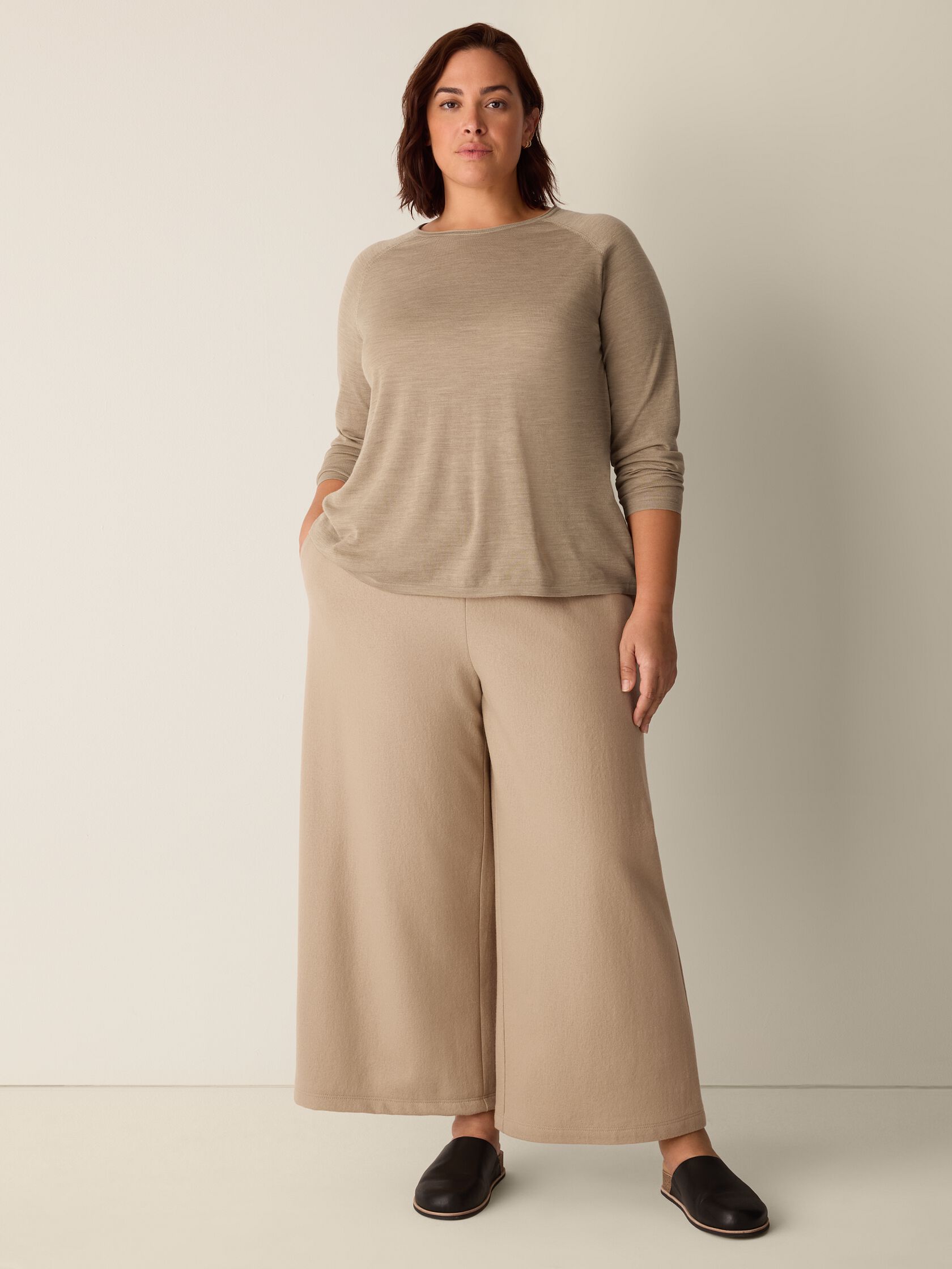 Superfine Merino Crew Neck Top in Regenerative Wool