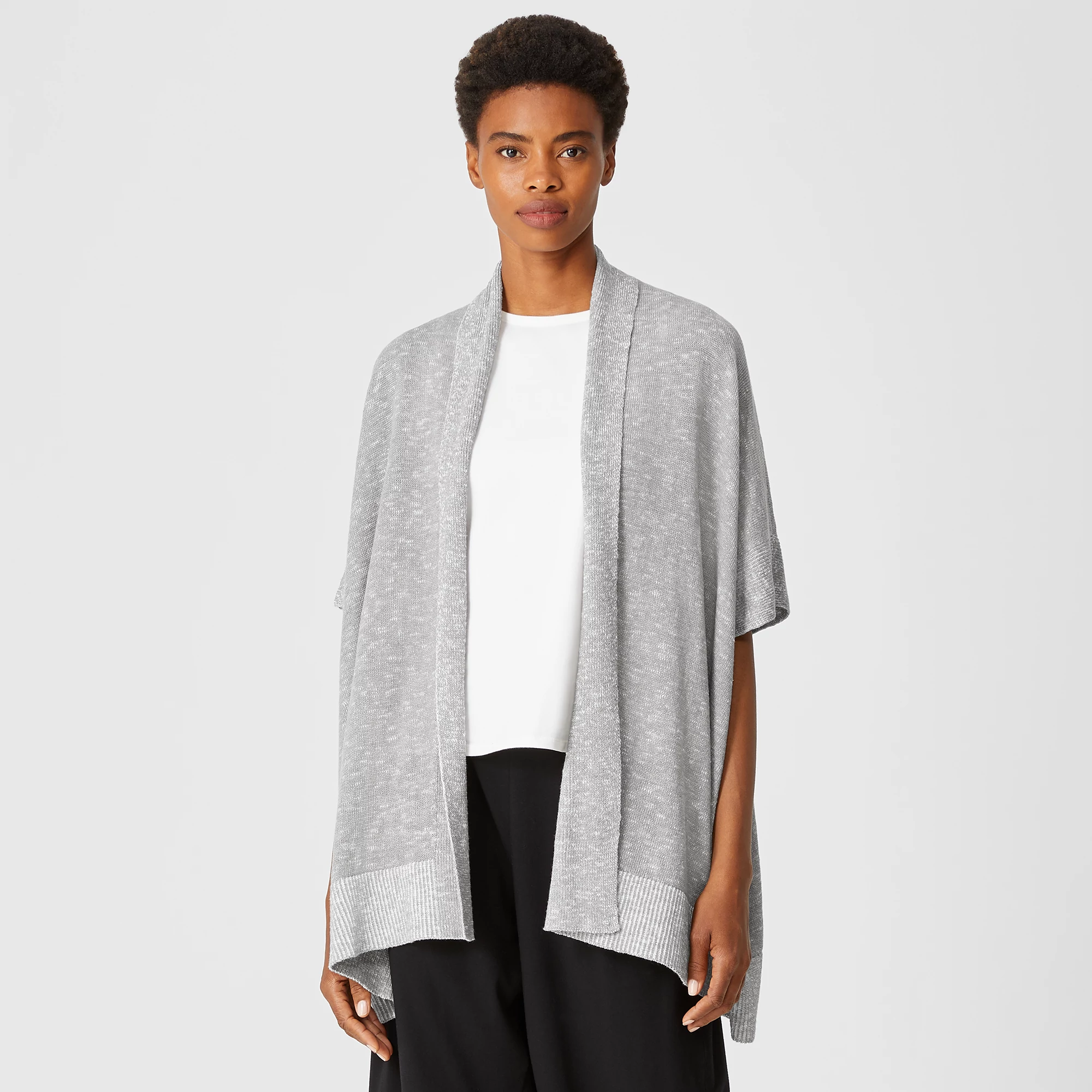 Organic Cotton Linen Slub Cardigan 
