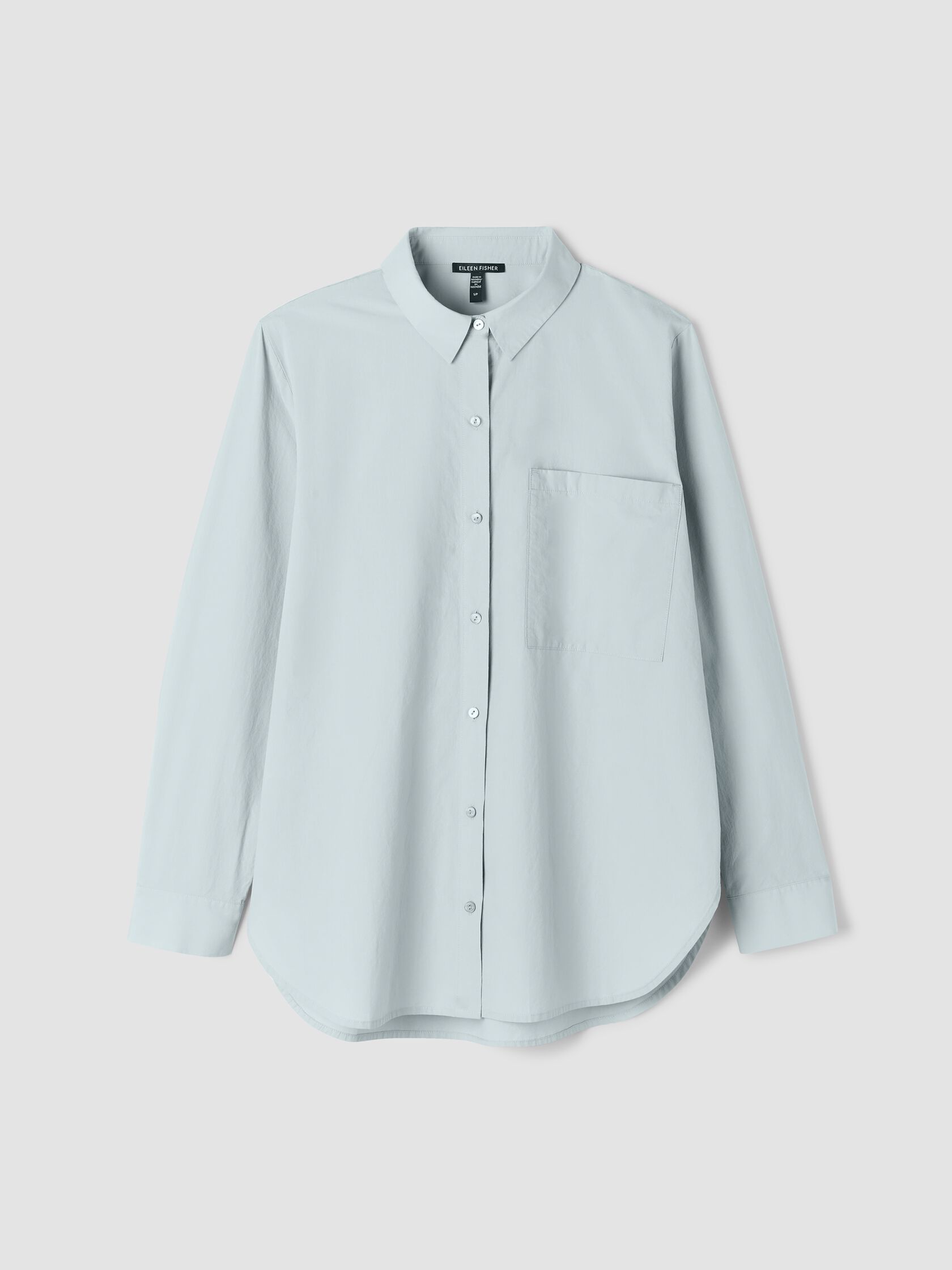 Washed Organic Cotton Poplin Classic Collar Long Shirt