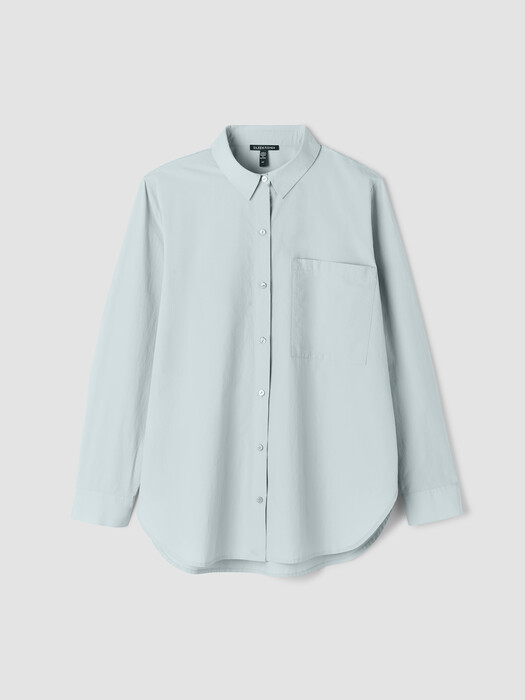 Washed Organic Cotton Poplin Classic Collar Long Shirt