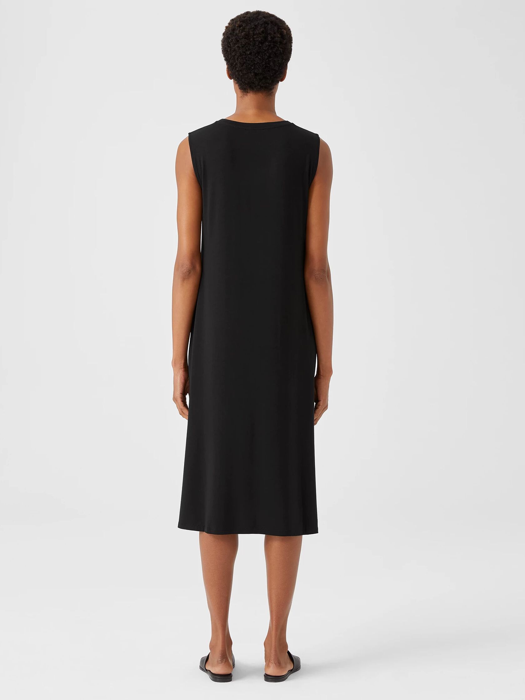 Fine Jersey Crew Neck Dress EILEEN FISHER