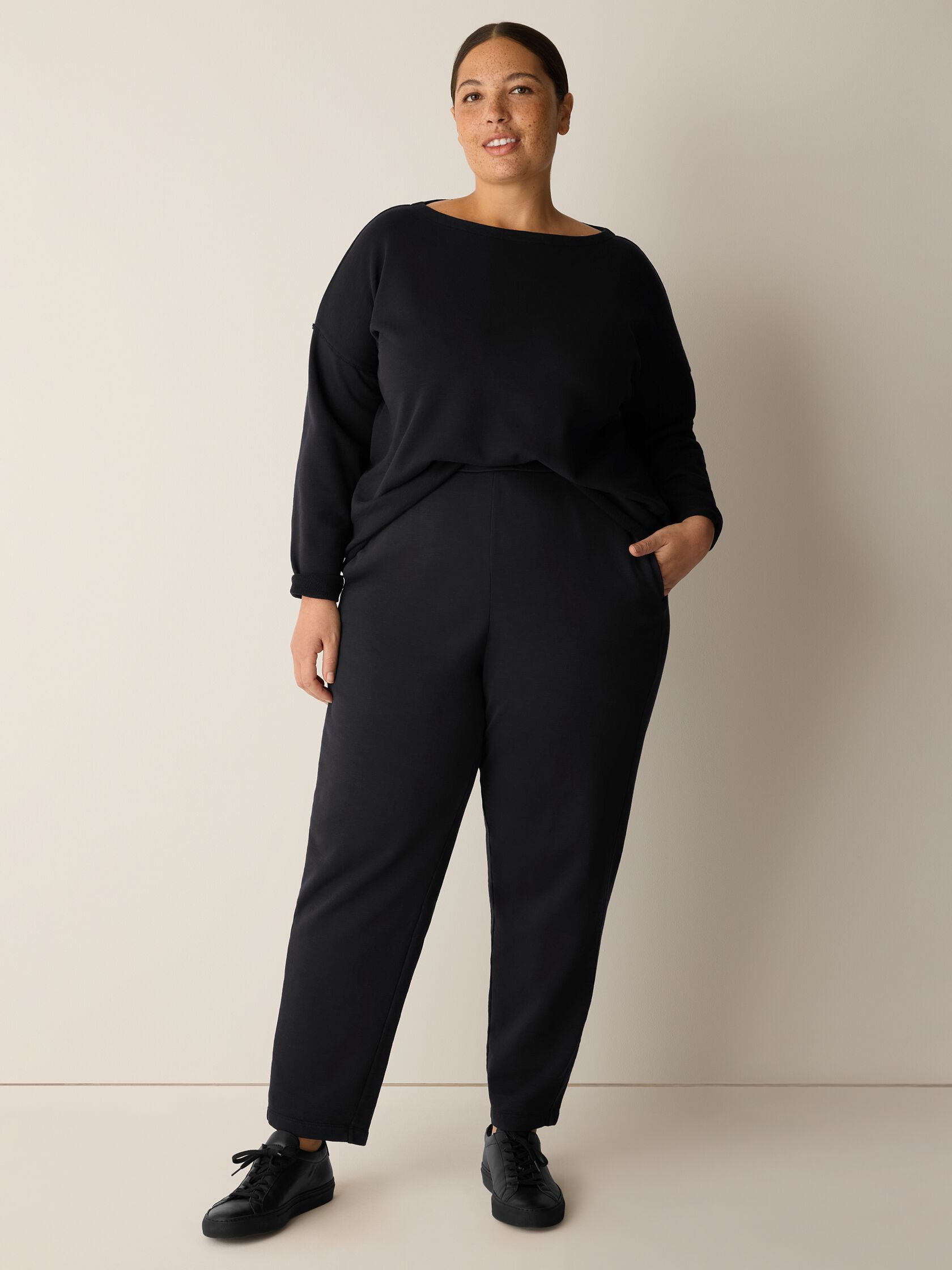 Garment-Dyed Organic Cotton Terry Slouchy Pant