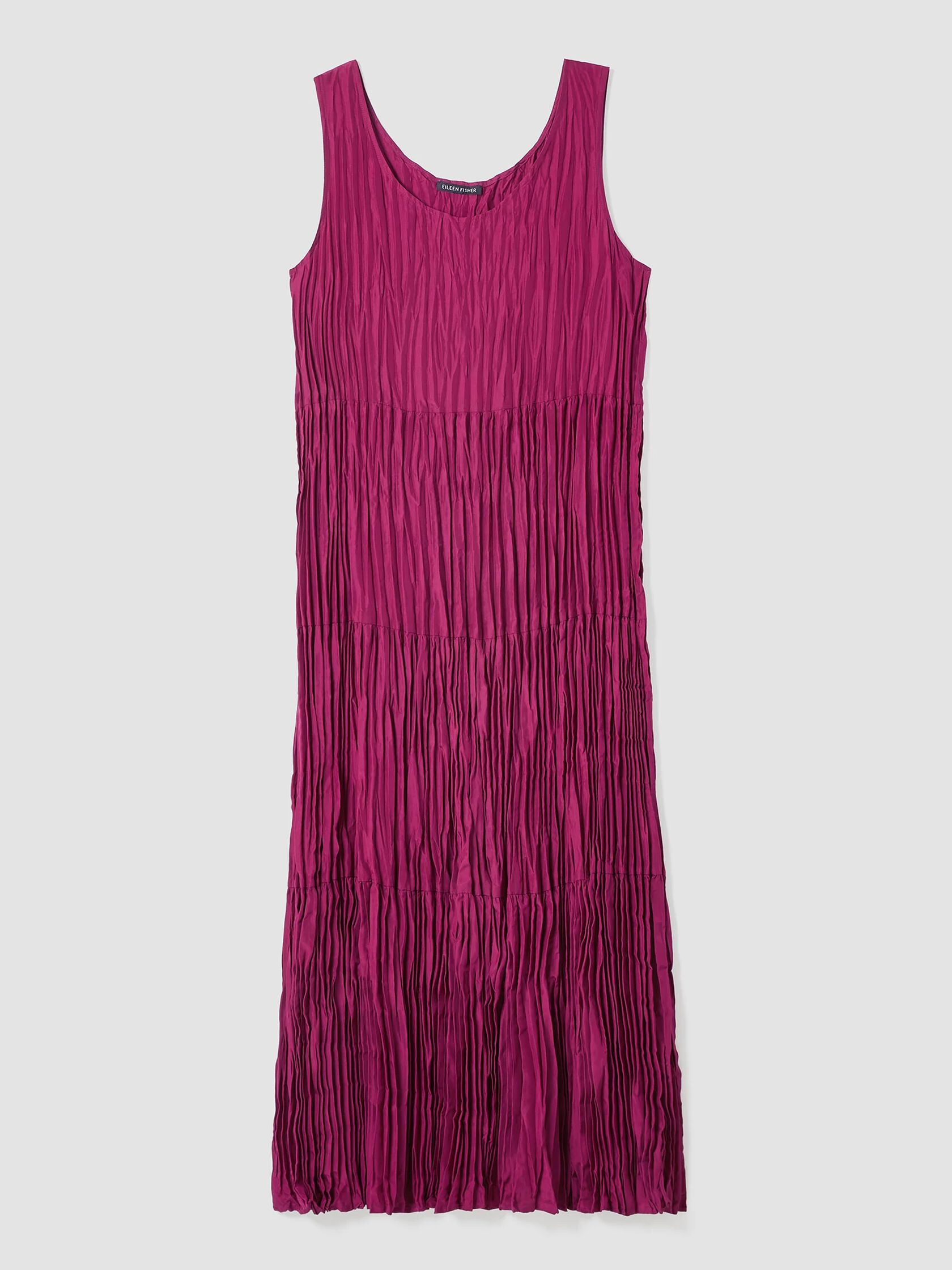 Crushed Silk Tiered Dress