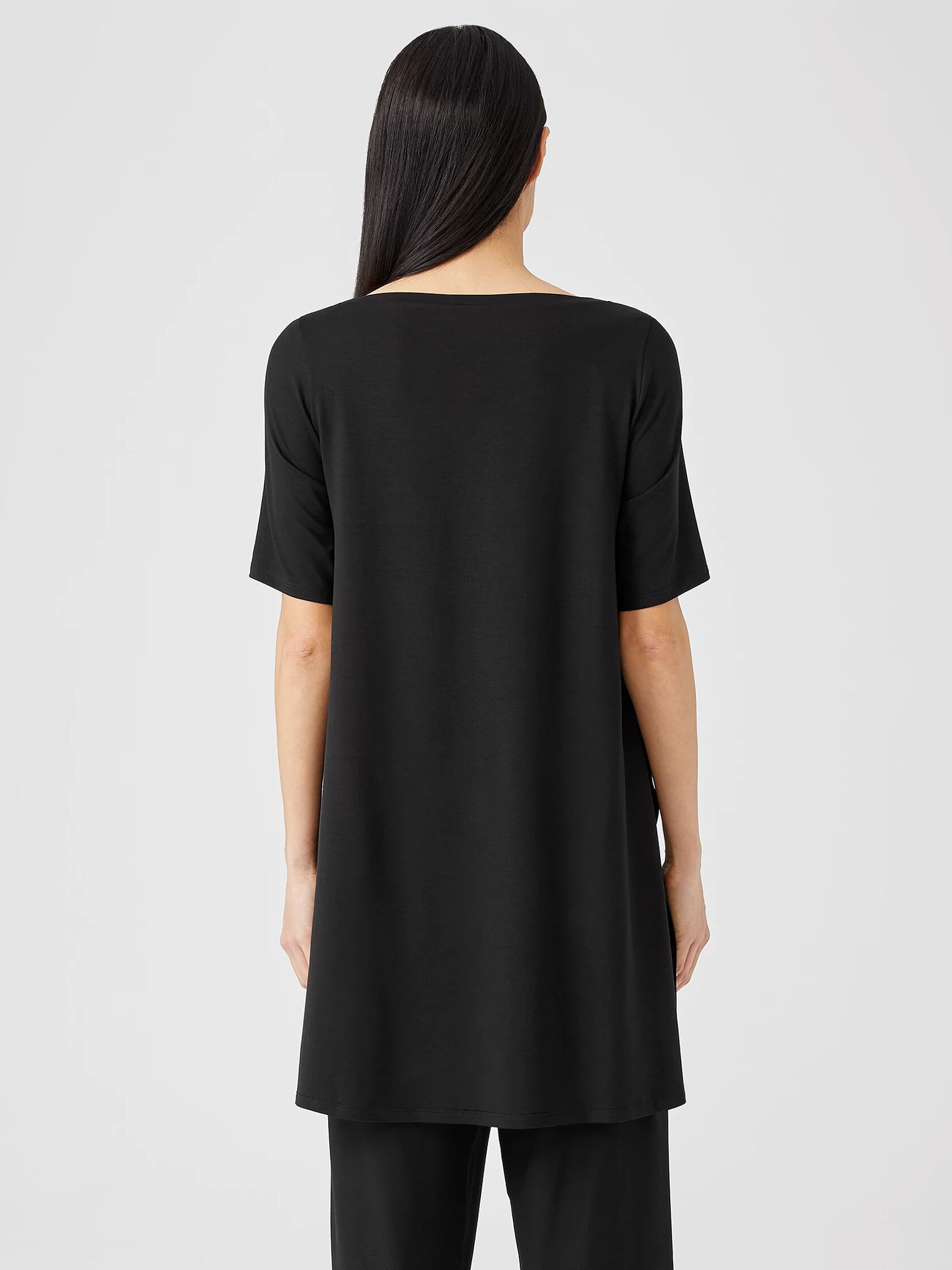 Fine Jersey Boat Neck Long Top