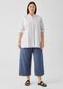Organic Cotton Ripple Mandarin Collar Shirt