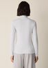 Mélange Sheer Cotton Blend Knit Turtleneck Top