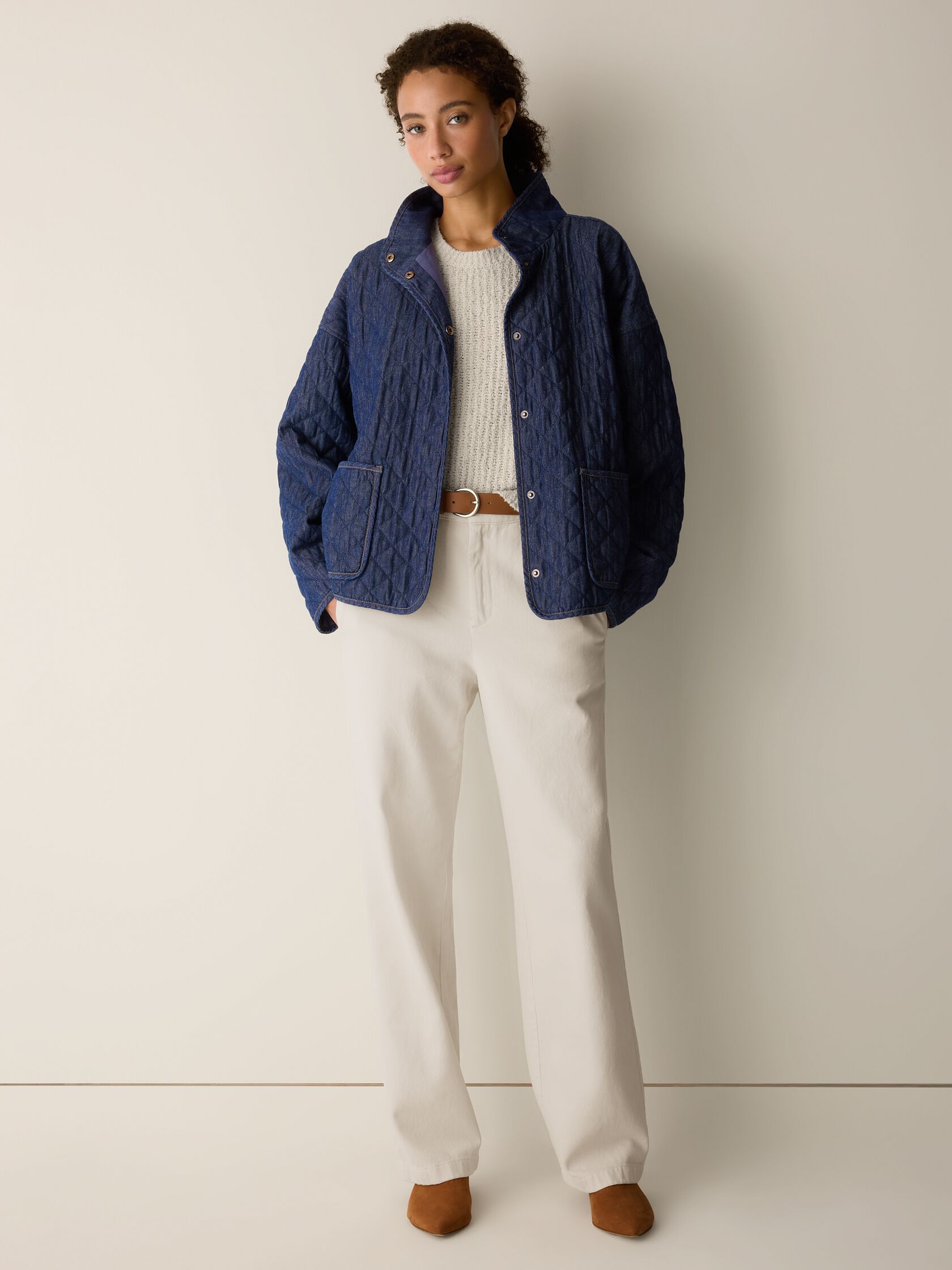 Lightweight Organic Cotton Denim Quilted Jacket