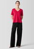 Organic Cotton Slubby Jersey V-Neck Tee
