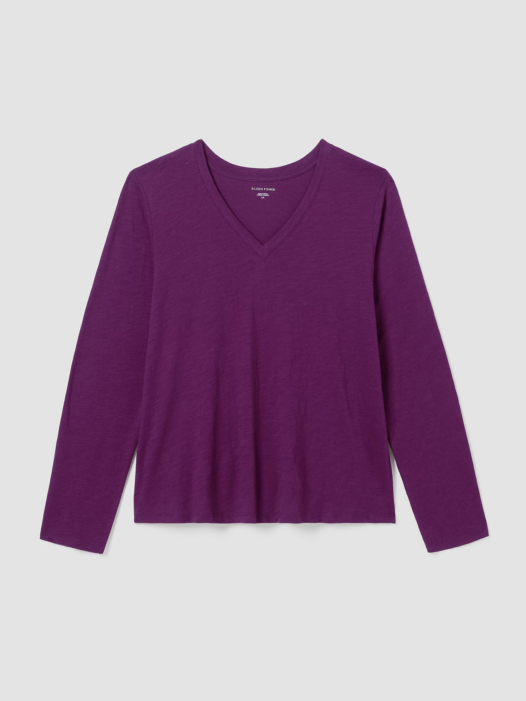 Organic Cotton Slub V-Neck Top