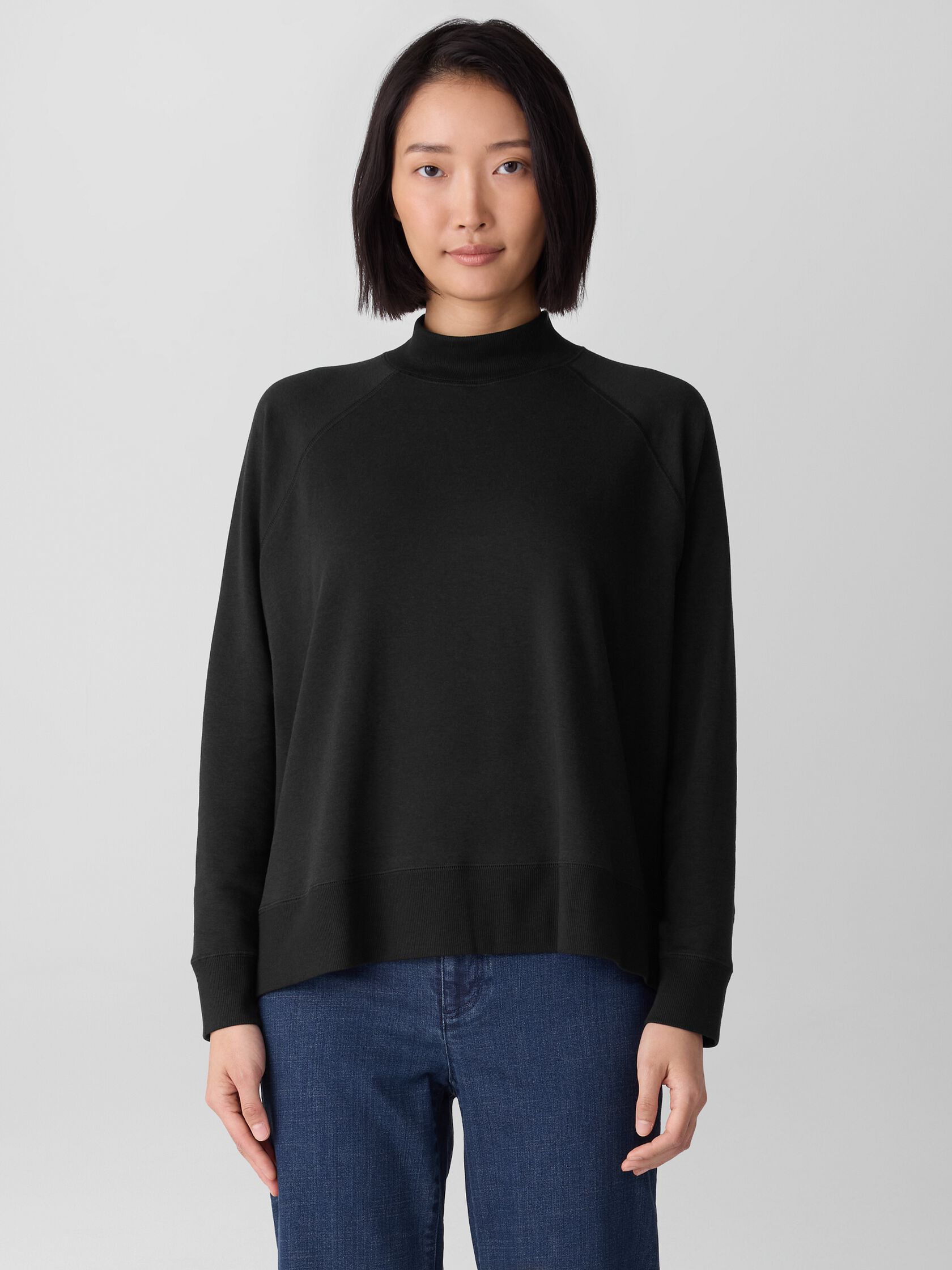 Cozy Brushed Terry Hug Mock Neck Top