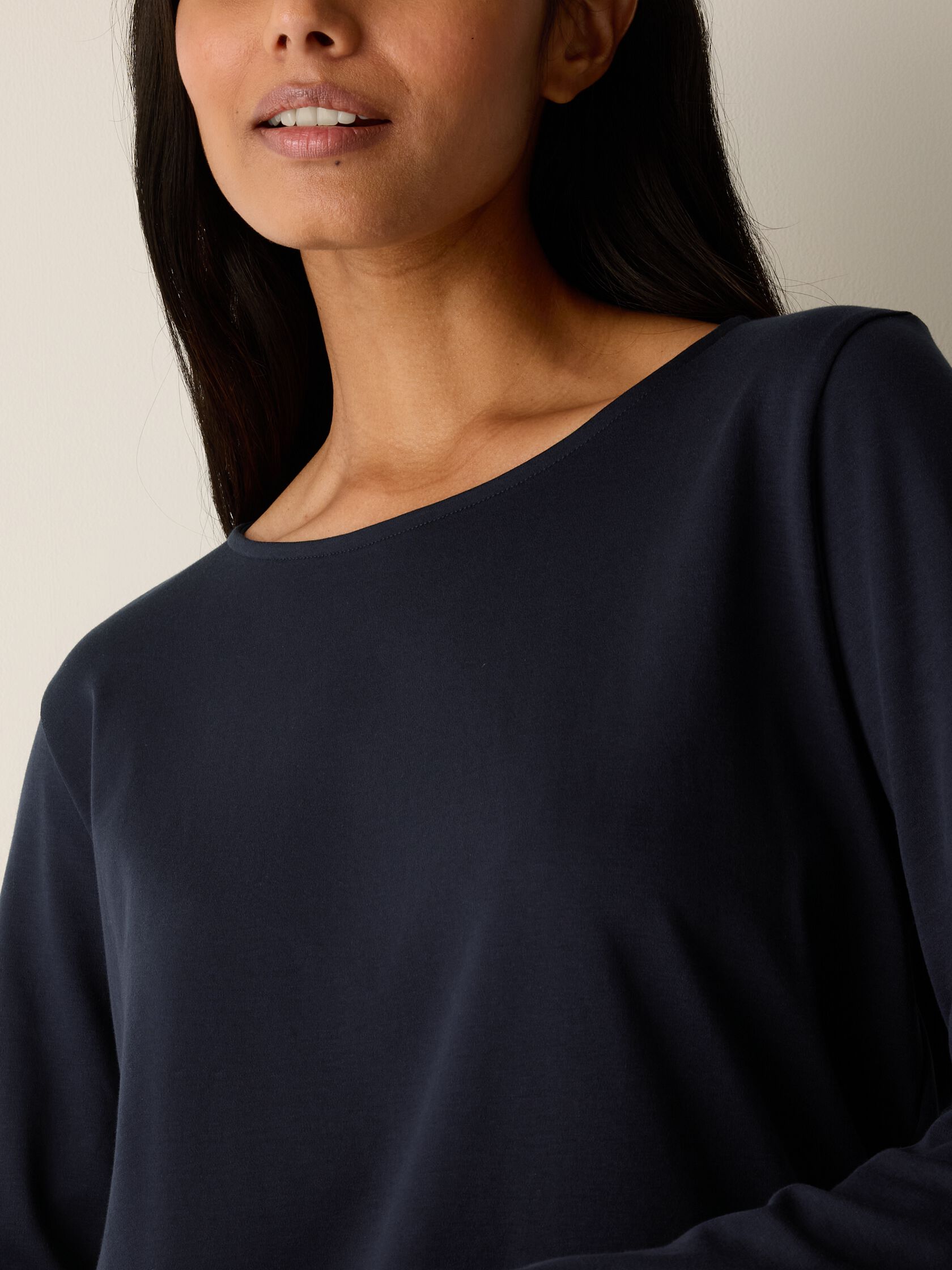 Organic Cotton Interlock Crew Neck Sleep Top