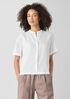 Organic Handkerchief Linen Band Collar Shirt