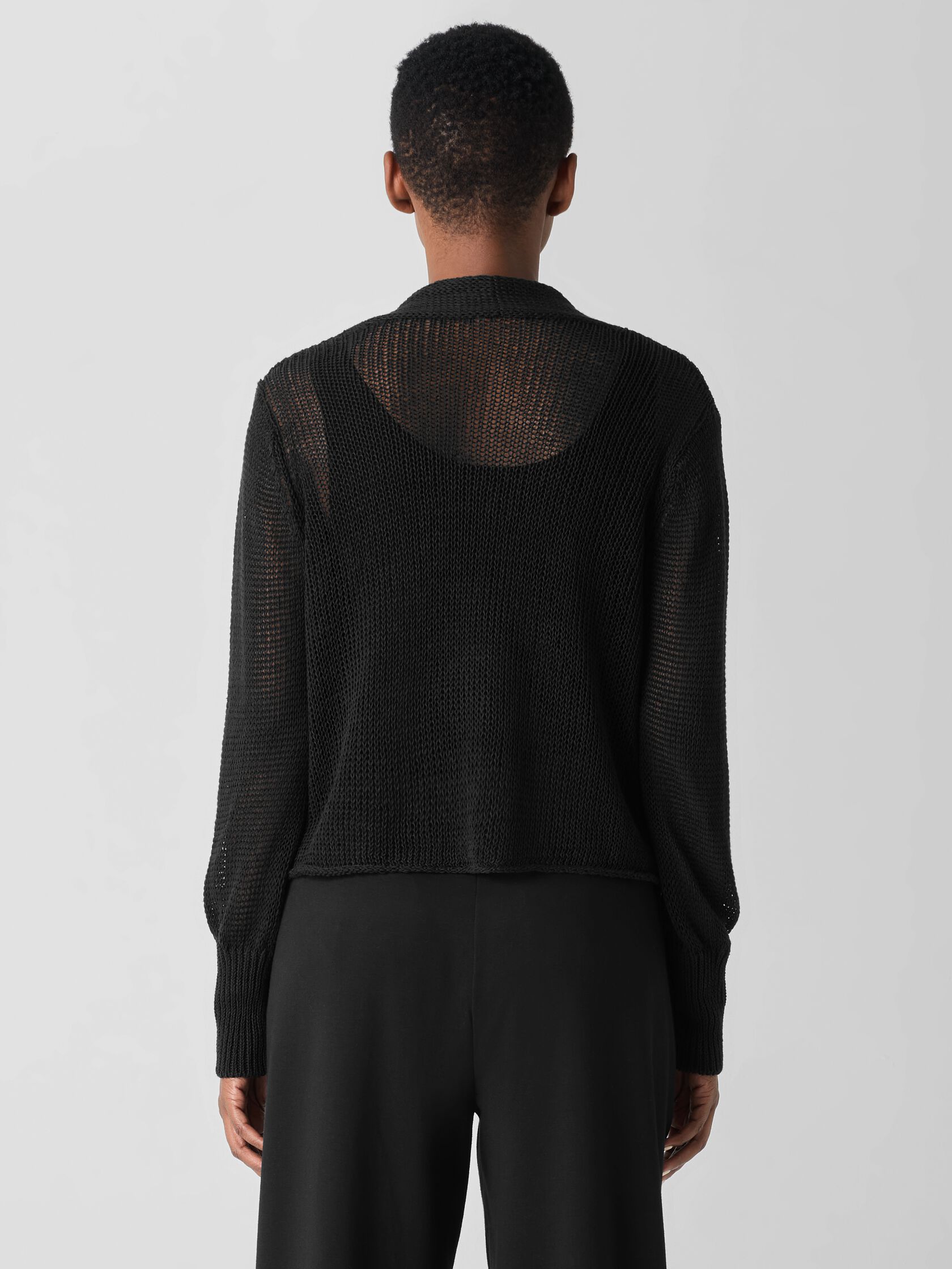 Organic Linen Cotton Cord Cropped Cardigan