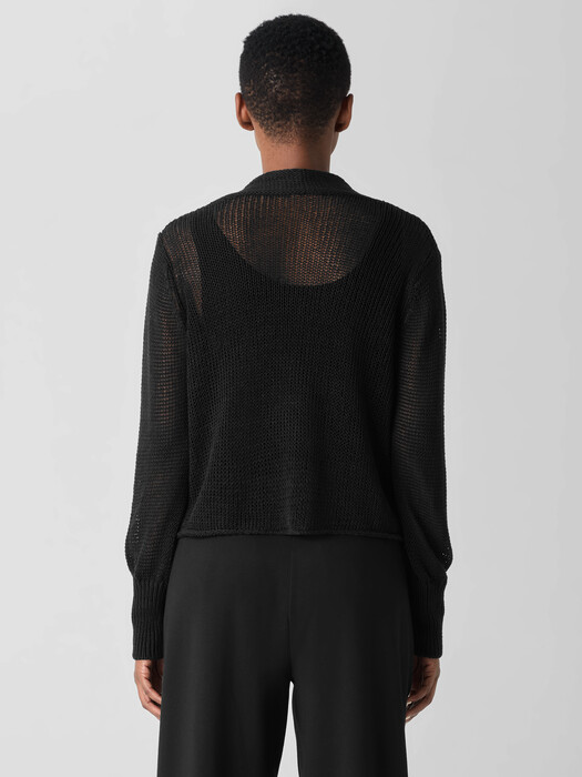 Organic Linen Cotton Cord Cropped Cardigan