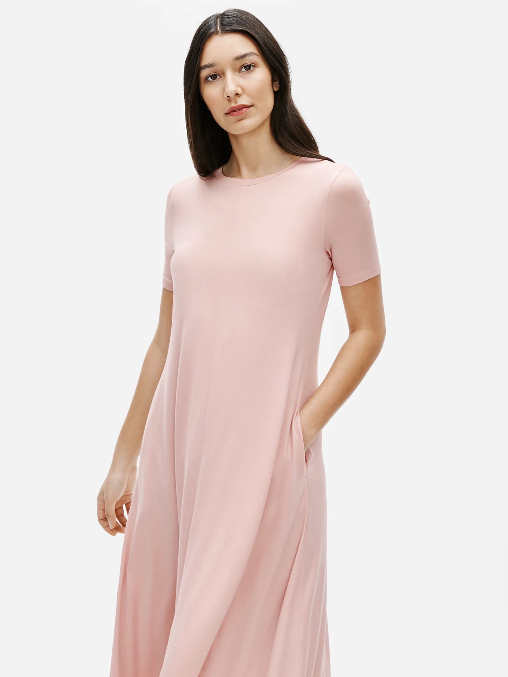 Fine Jersey Crew Neck Maxi Dress