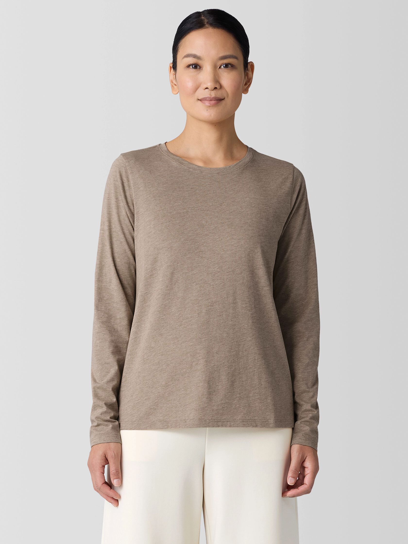 Mélange Fine Organic Cotton Jersey Long-Sleeve Tee
