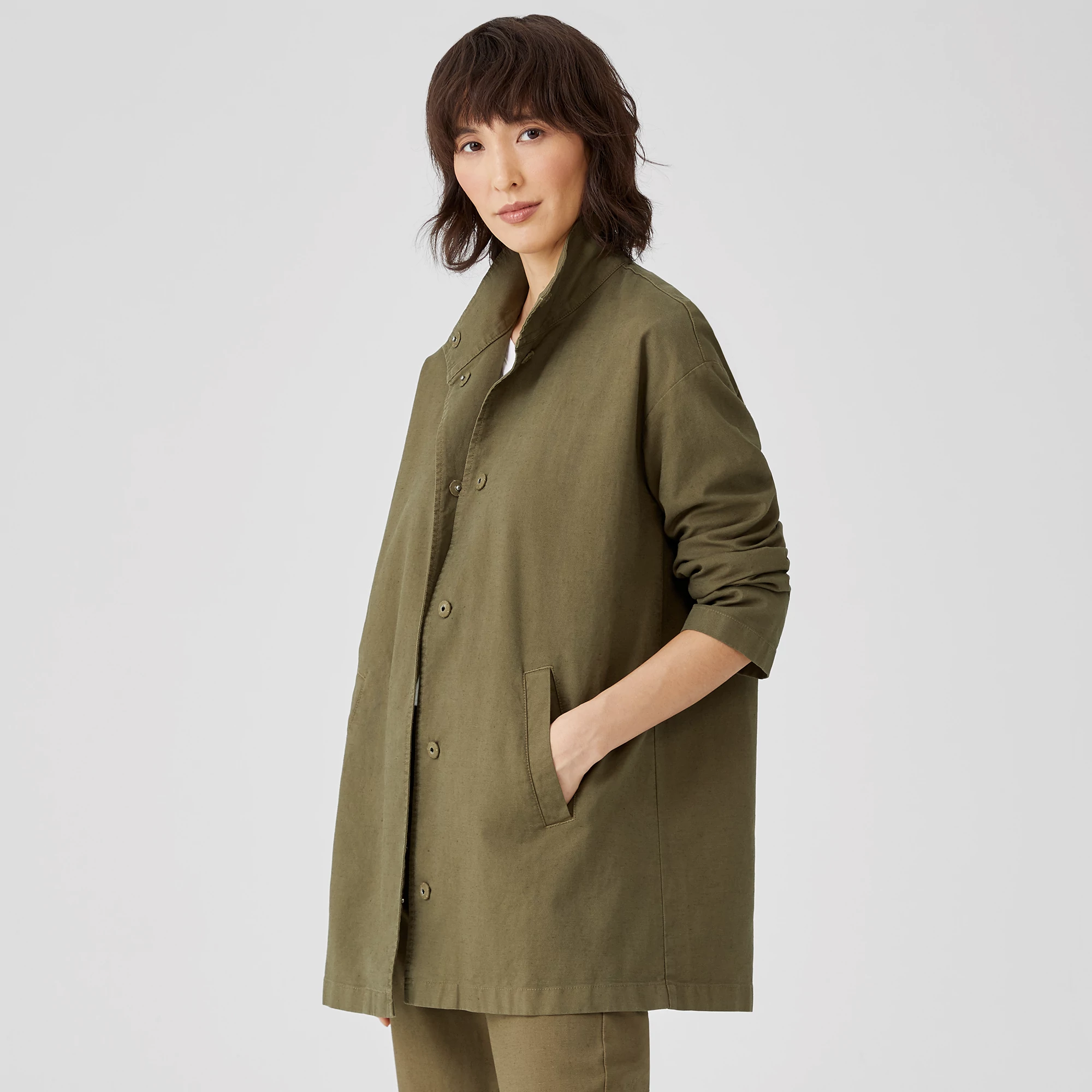 Organic Cotton Hemp Stand Collar Long 