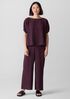 Woven Plissé Wide-Leg Pant