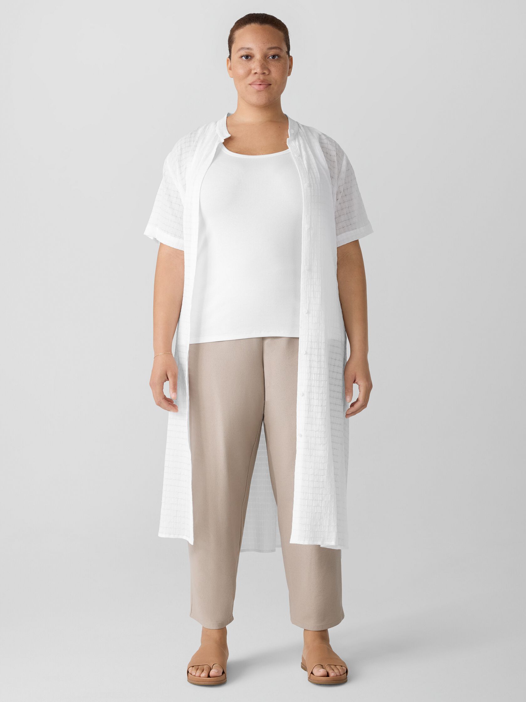 Washable Stretch Crepe Straight Pant