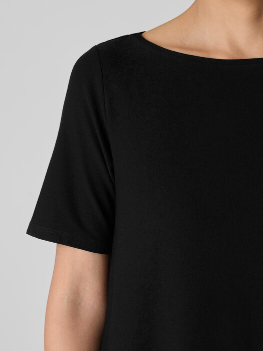 Washable Stretch Crepe Oval Dress