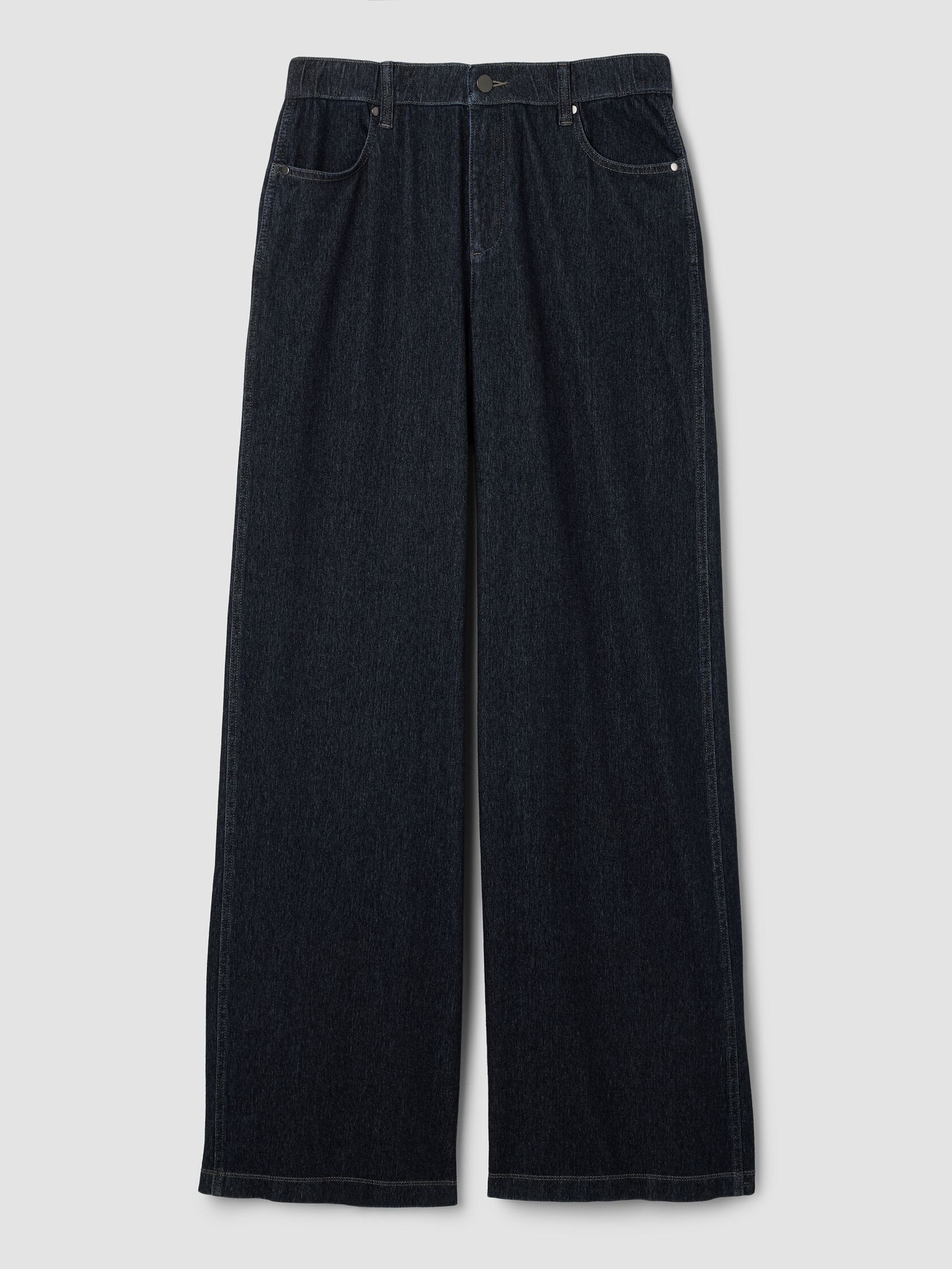Cotton Indigo Knit Wide-Leg Pant