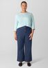 Cotton Stretch Denim Wide-Leg Jean