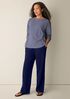 Striped Organic Cotton Slub Bateau Neck Top