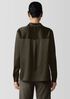 Stretch Silk Charmeuse Classic Collar Shirt
