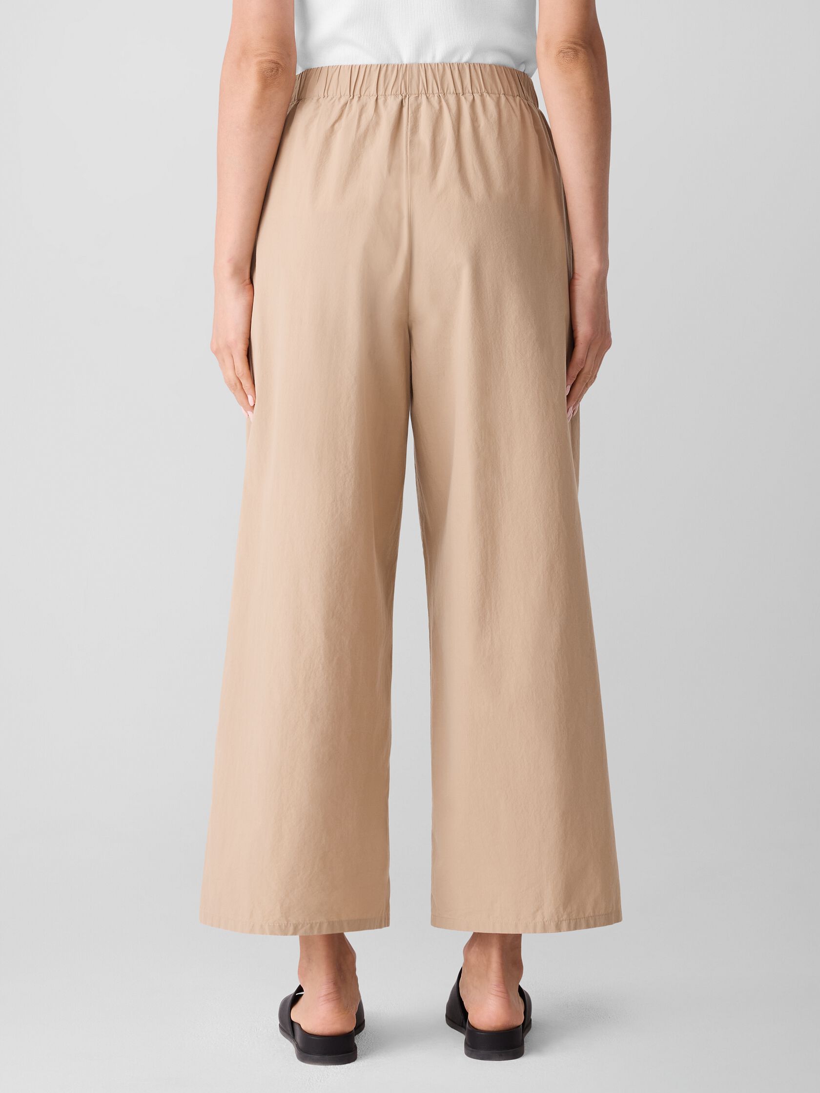 Washed Organic Cotton Poplin Wide-Leg Pant