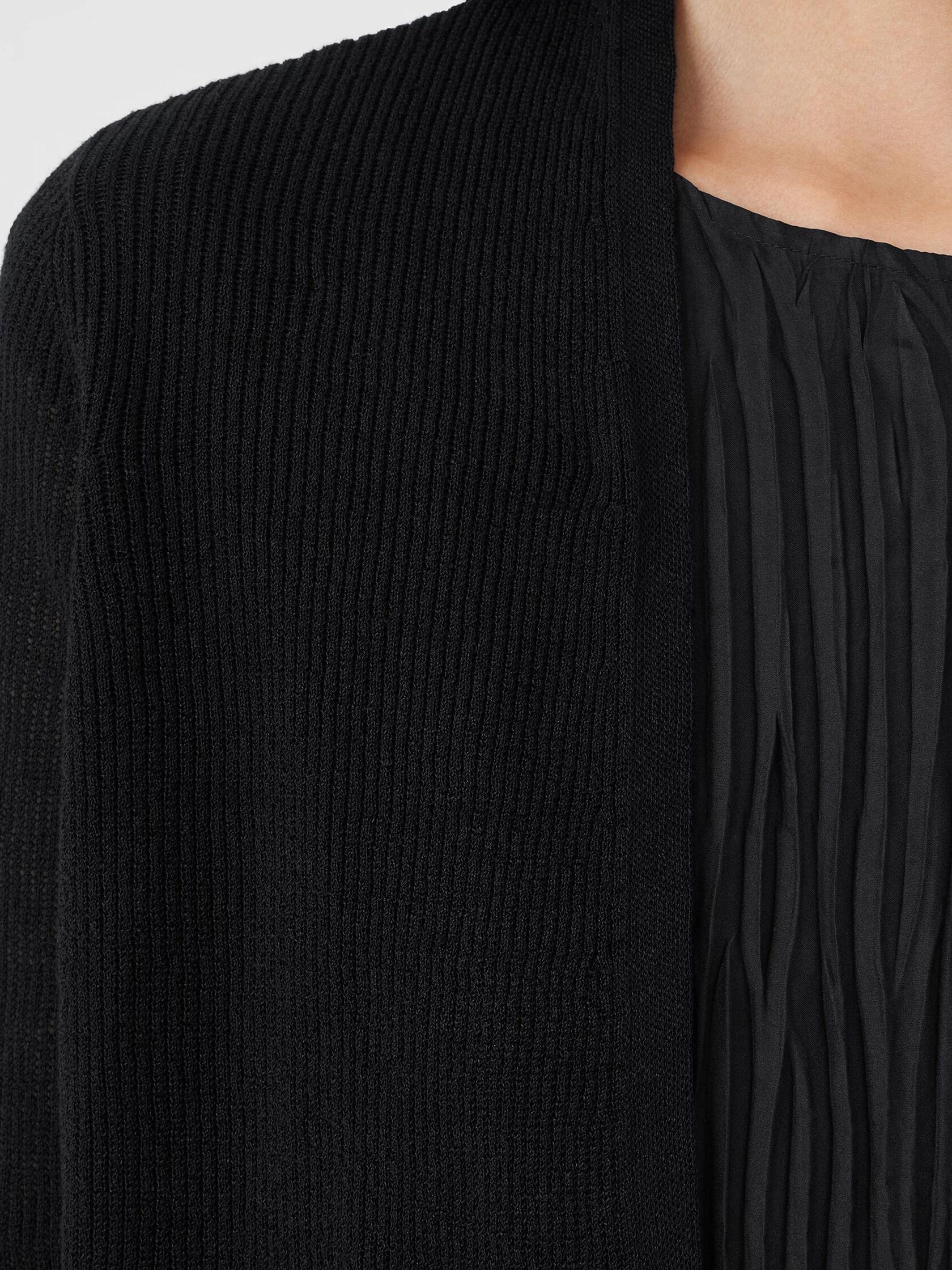 Organic Linen Cotton Airy Tuck Cropped Cardigan