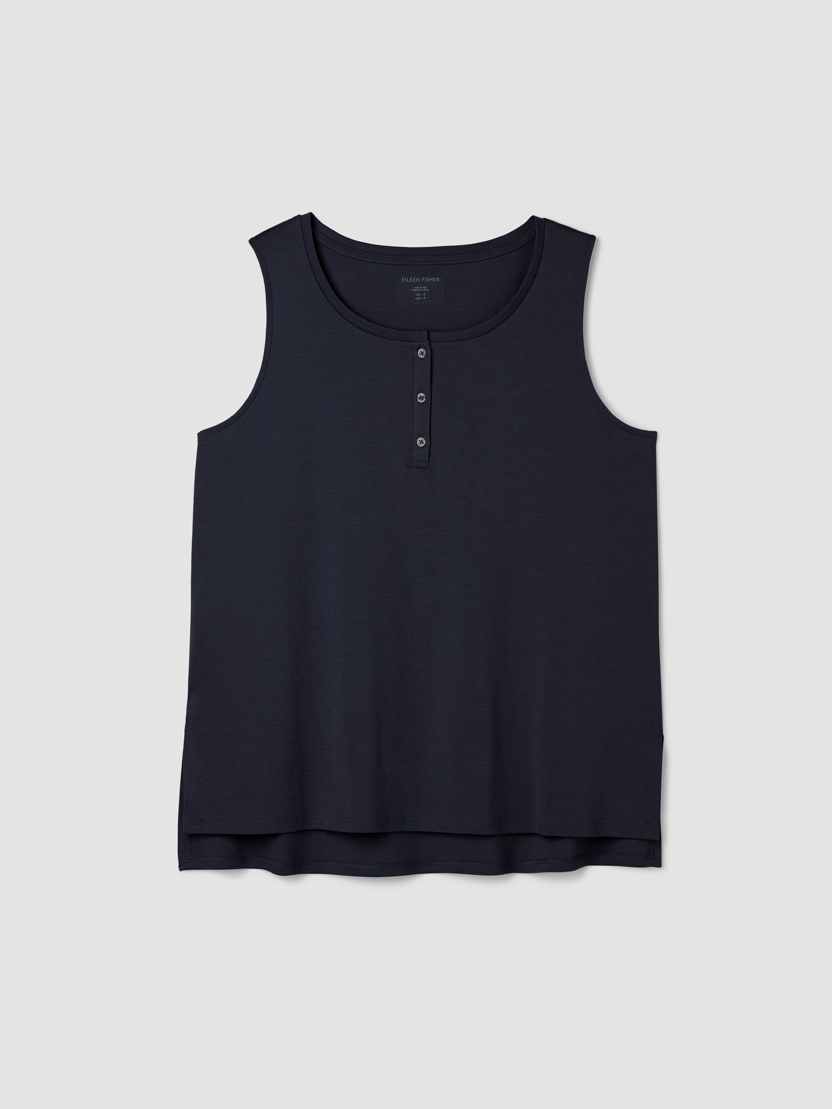 Organic Cotton Interlock Henley Sleep Tank