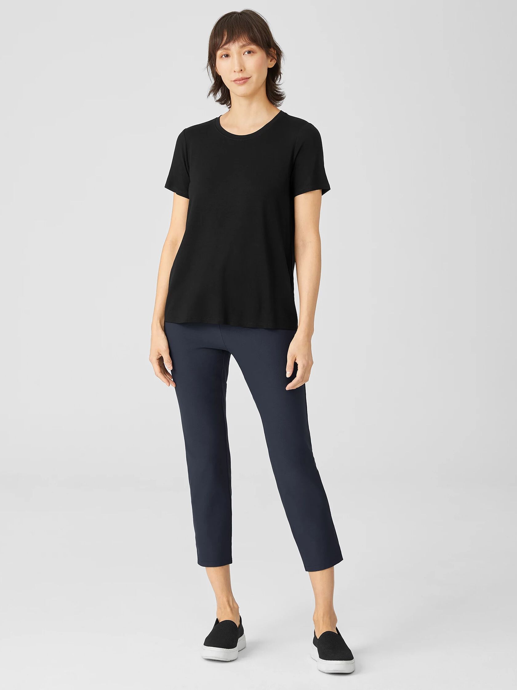 Washable Stretch Crepe Pant with Slits