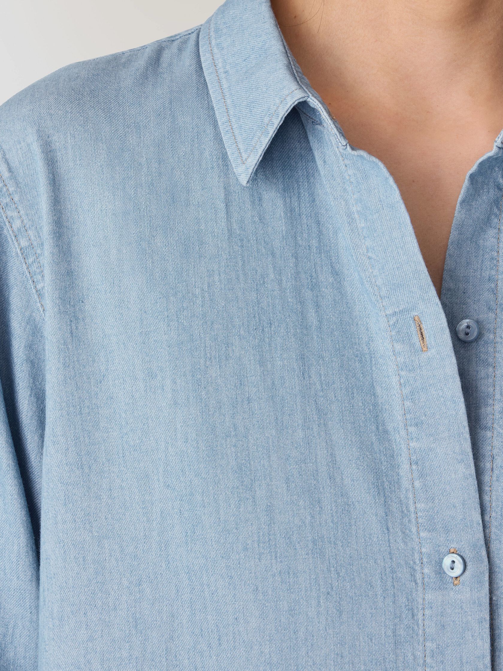 Airy Organic Cotton Twill Shirtdress