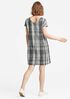 Organic Linen Cotton Plaid V-Back Dress