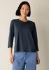 Organic Pima Cotton Jersey 3/4-Sleeve Tee