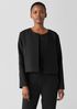 Quilted Silk Round Neck Jacket