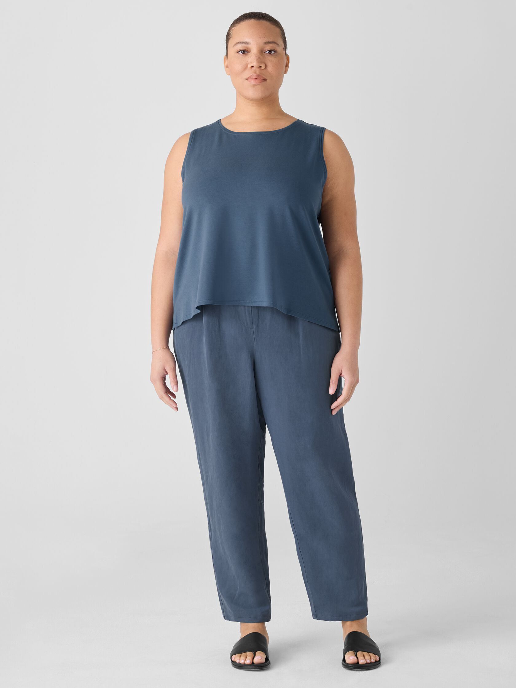 Linen Silk Twill Tapered Pant