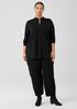Stretch Jersey Knit Band Collar Shirt