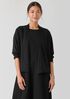 Organic Linen Cotton High Collar Cardigan