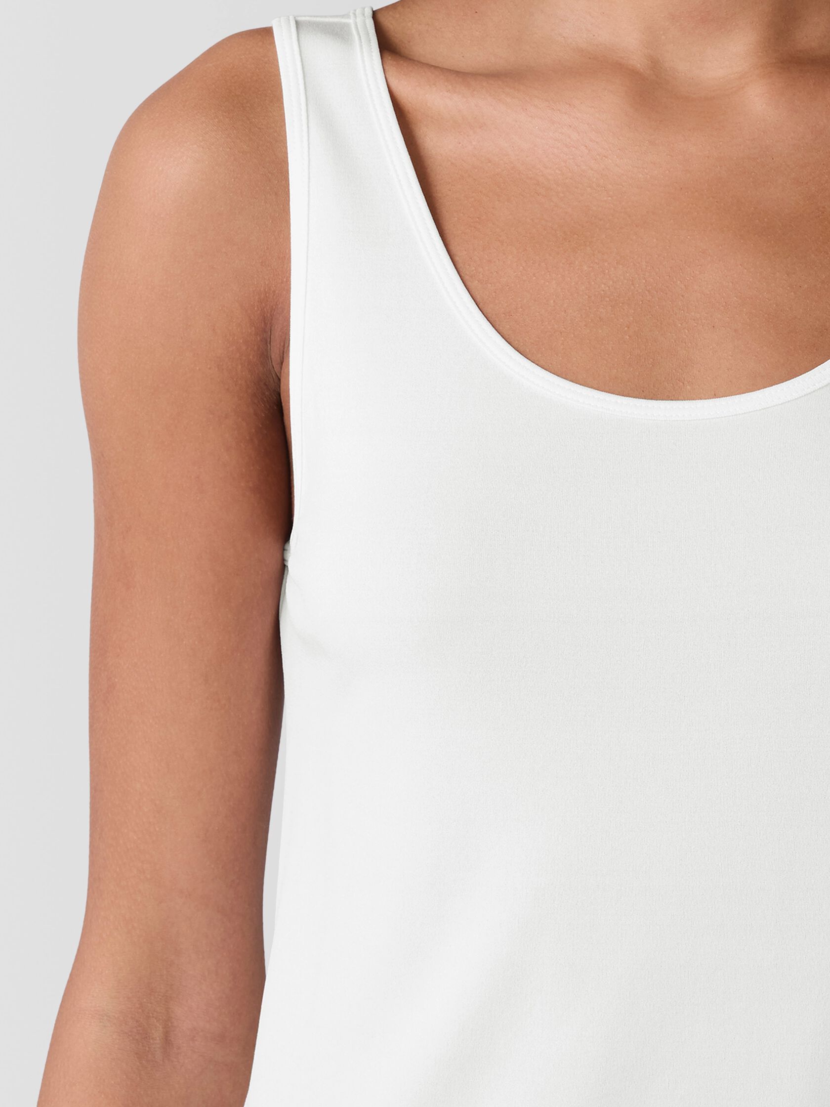 Stretch Silk Jersey Scoop Neck Tank