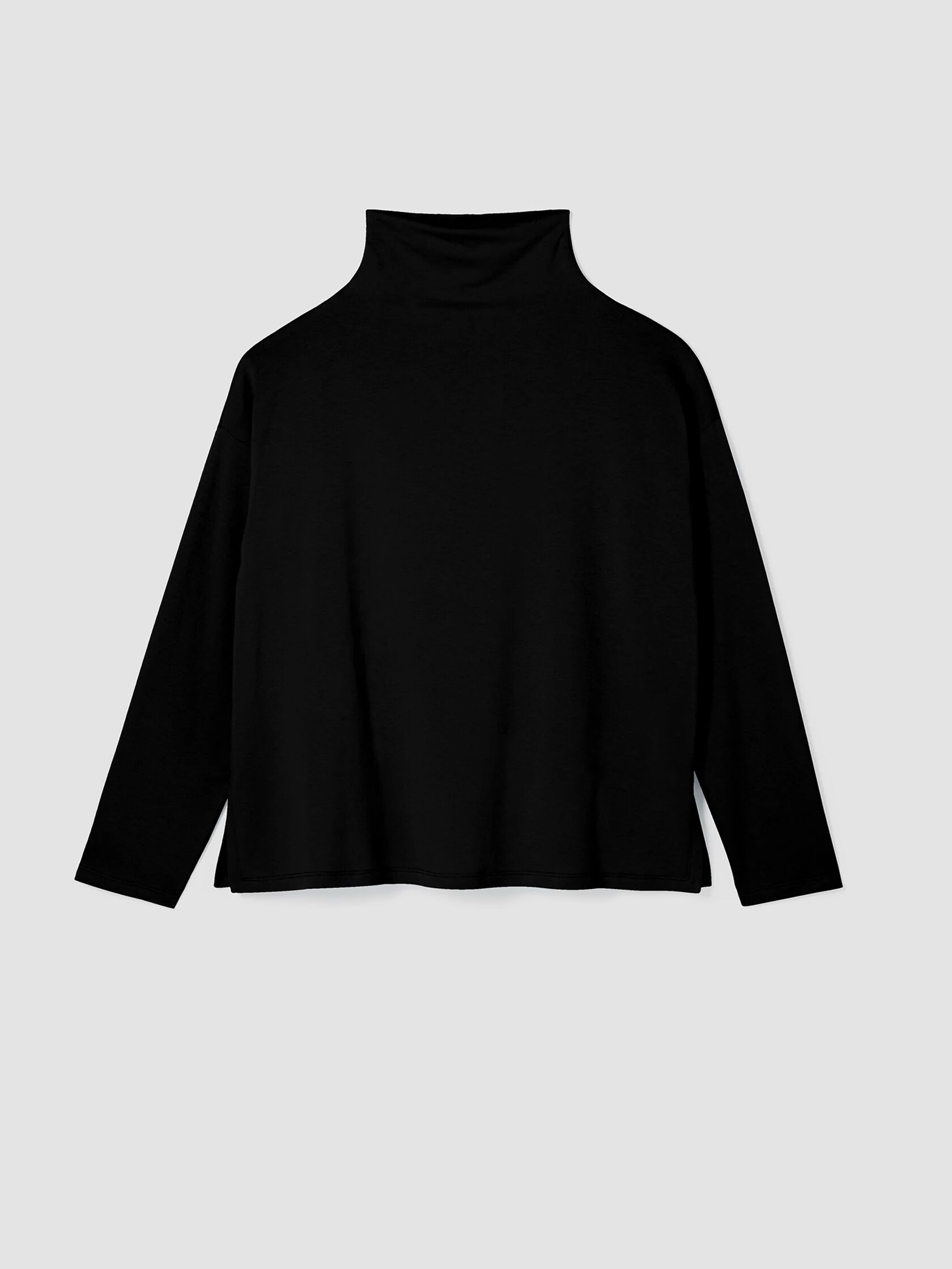 Cozy Brushed Terry Funnel Neck Box-Top