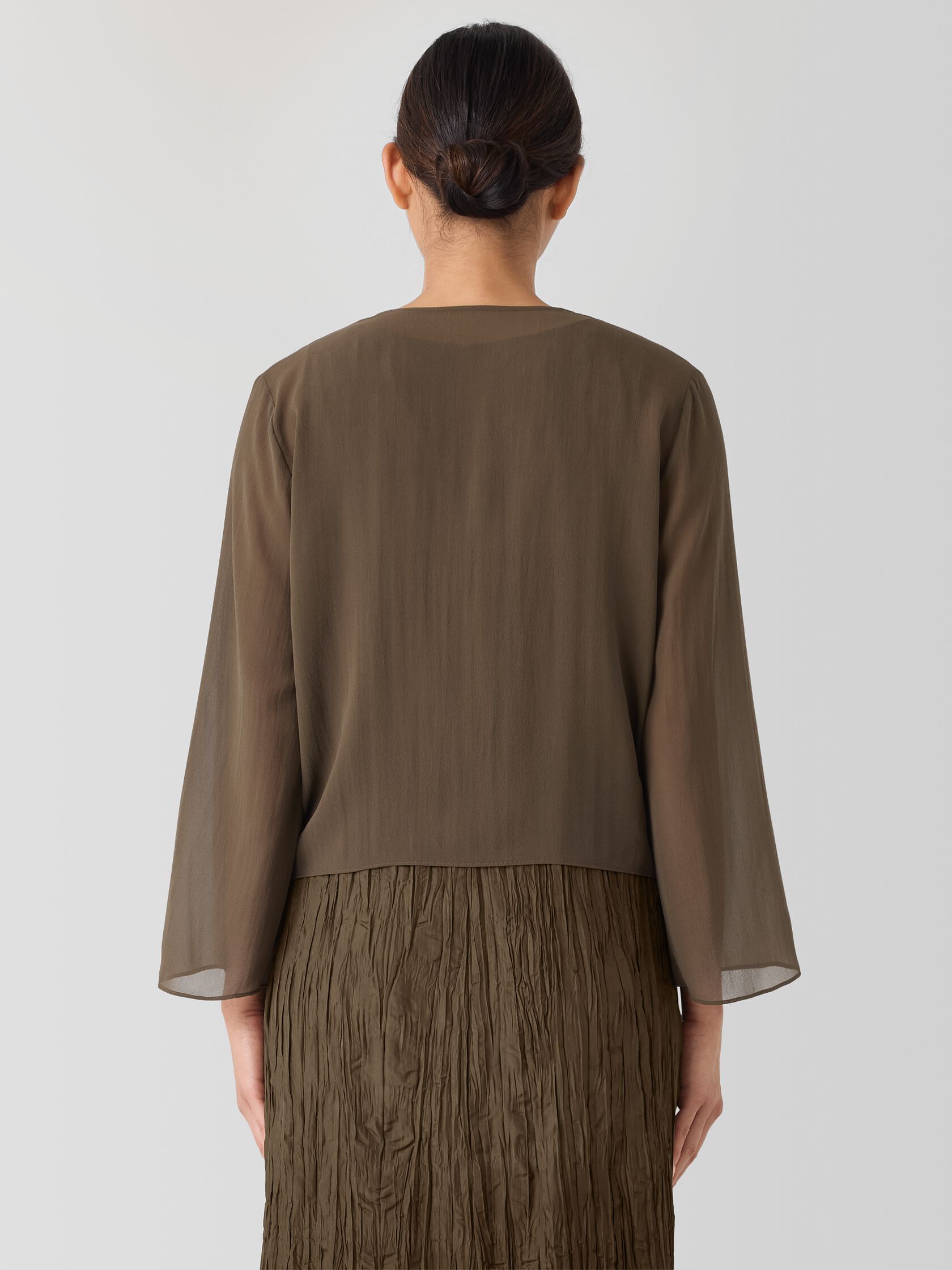 Sheer Silk Georgette Tie Jacket