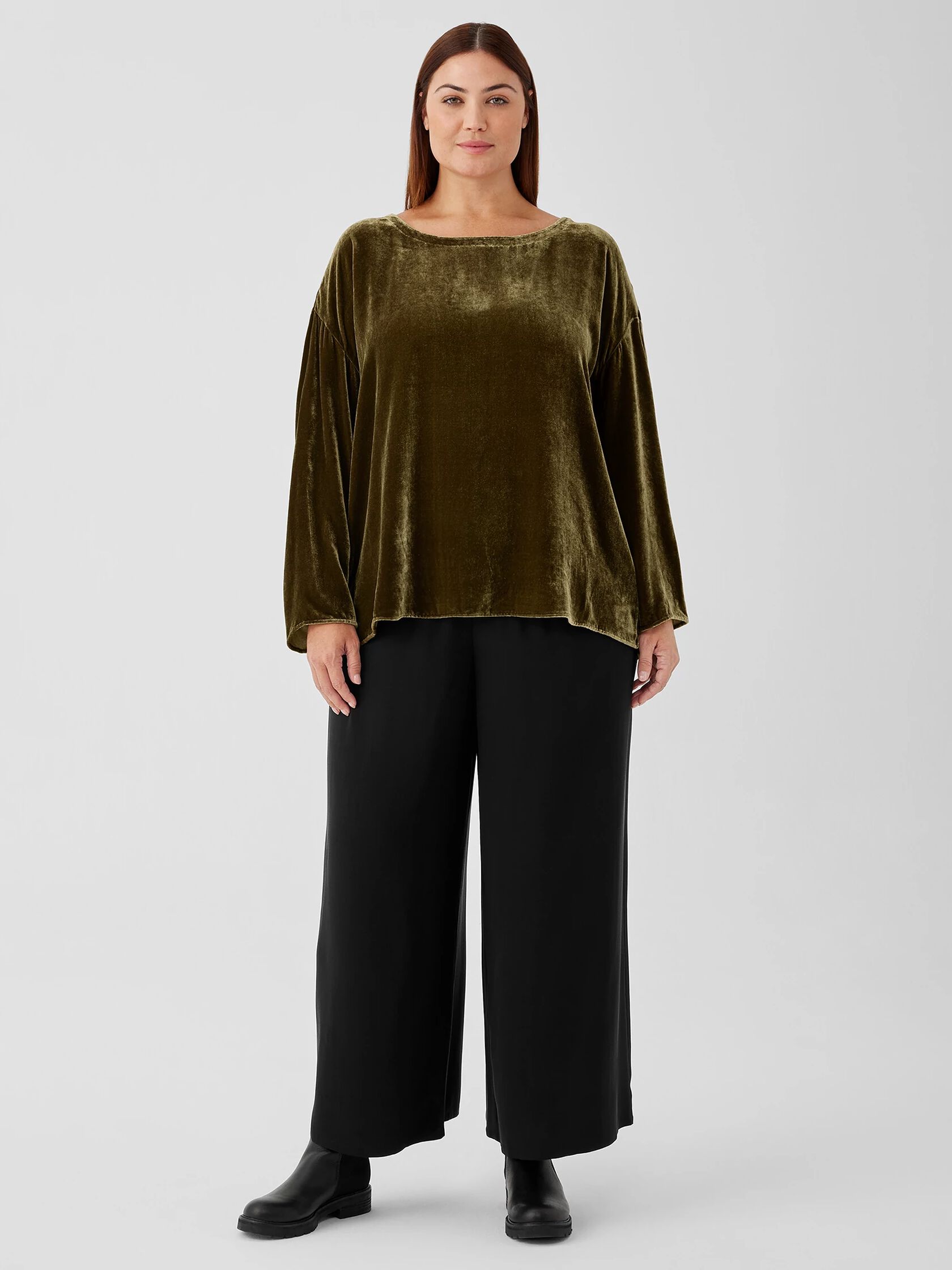 Velvet Ballet Neck Box-Top