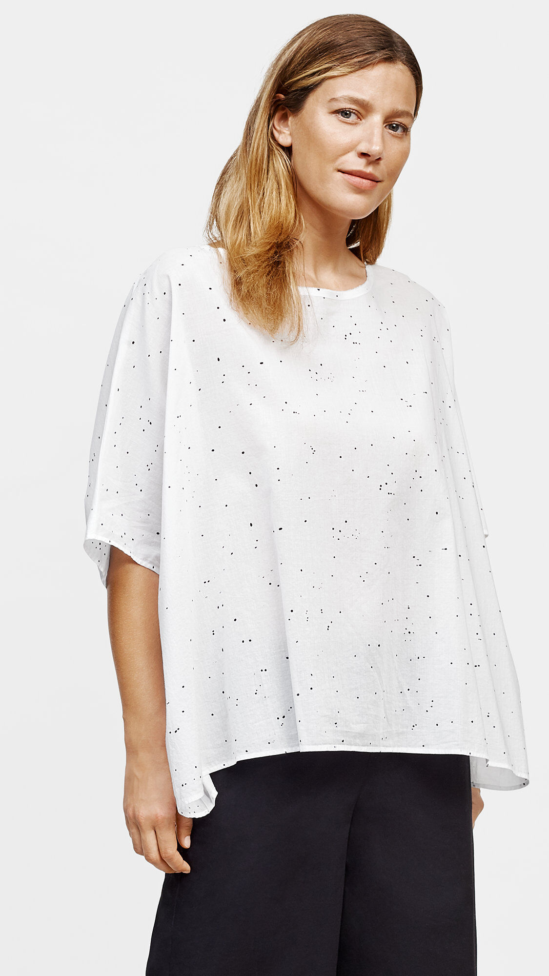 Organic Cotton Voile Splatter Print Box-Top