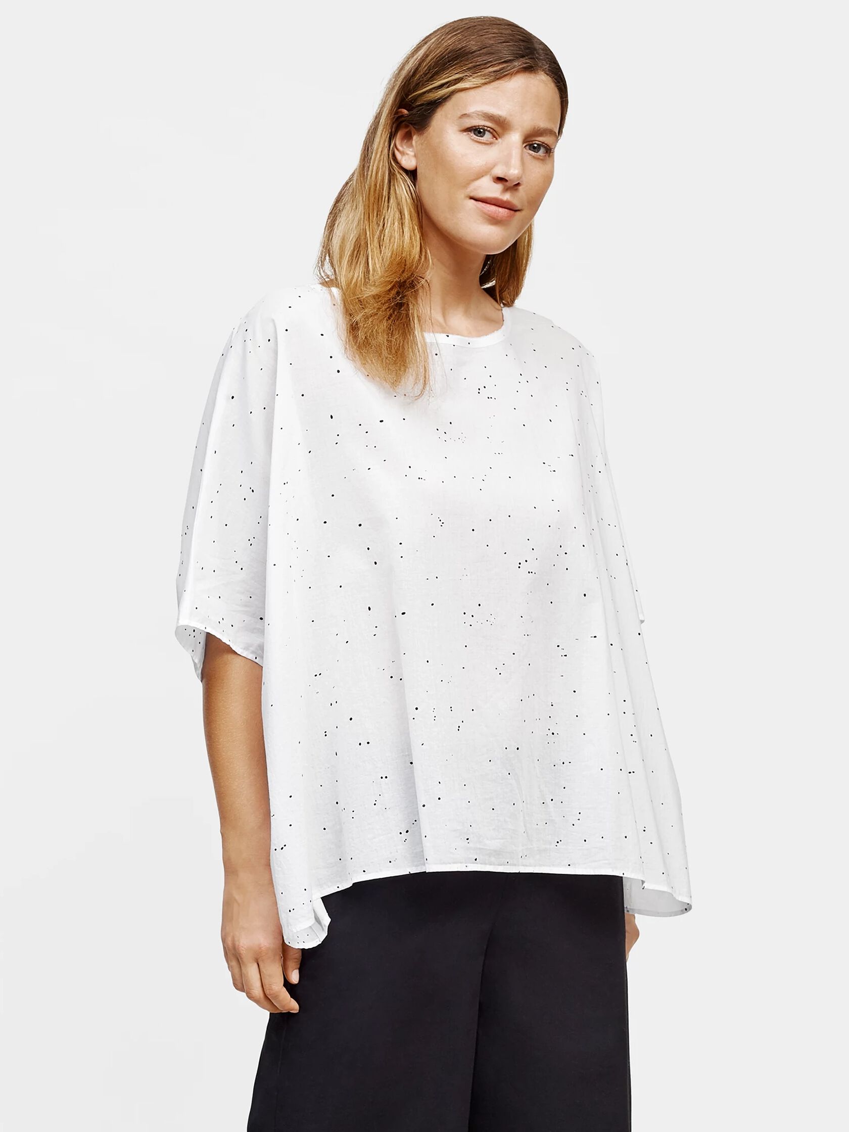 Organic Cotton Voile Splatter Print Box-Top