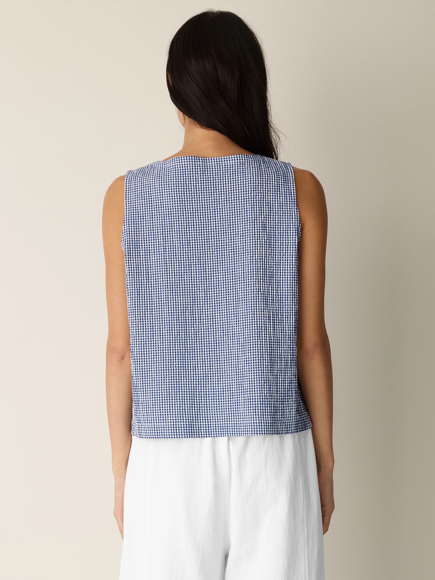 Organic Cotton Pucker Check Vest
